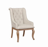 Coaster Brockway Cove Tufted Arm Chairs Cream and Barley Brown (Set of 2) Model 110293